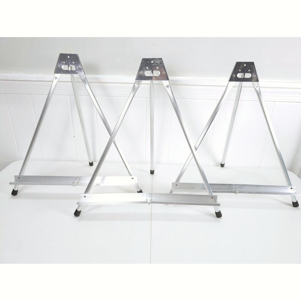 Aluminum Tabletop Easel Folding Tripod Display Stand Silver 17.5 Inch - 1 ONLY